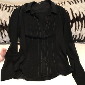 PAIGE - Black Botton Down Blouse
